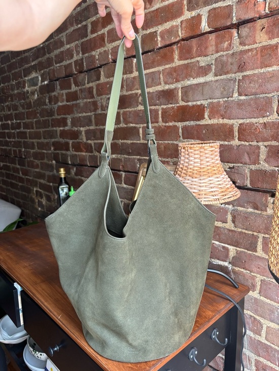 KHAITE Handbags - Khaite medium lotus bag - green suede